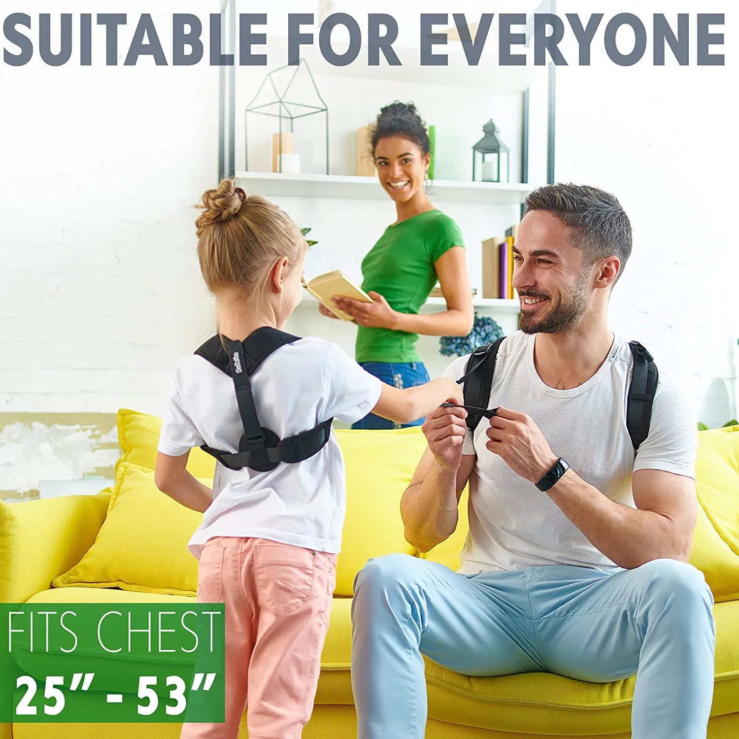 New Posture Corrector for Women Men - Posture Brace - Adjustable Back Straightener - Discreet Back Brace for Upper Back - Comfortable Posture Trainer for Spinal Alignment (25" - 53")