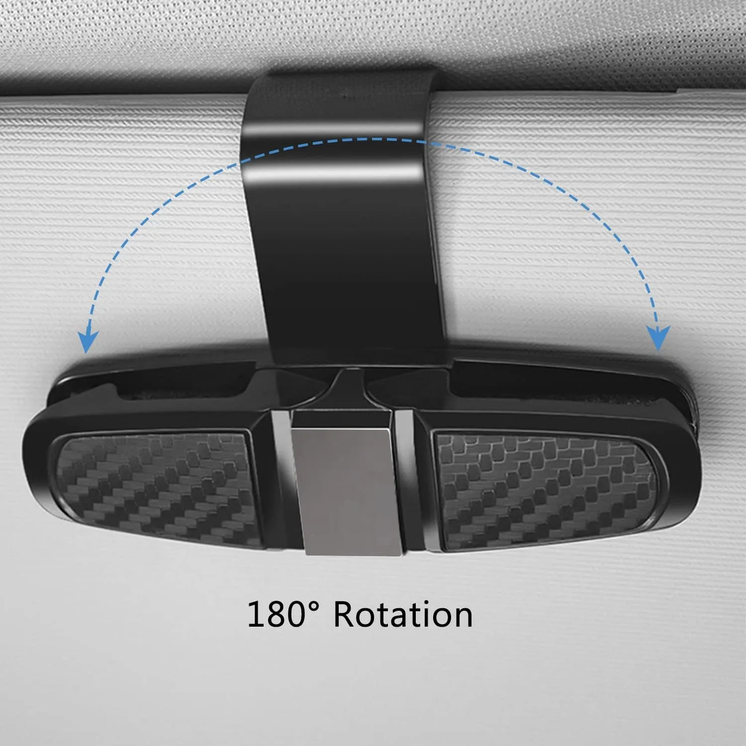 NEW Sun Visor Clip, Glasses Holders for Car Sunglasses Ticket Frame, Sunglasses Holder Clips with Double-Ends Clip Hanger, 180° Rotational Car Glasses Holder with Ticket Card Clip