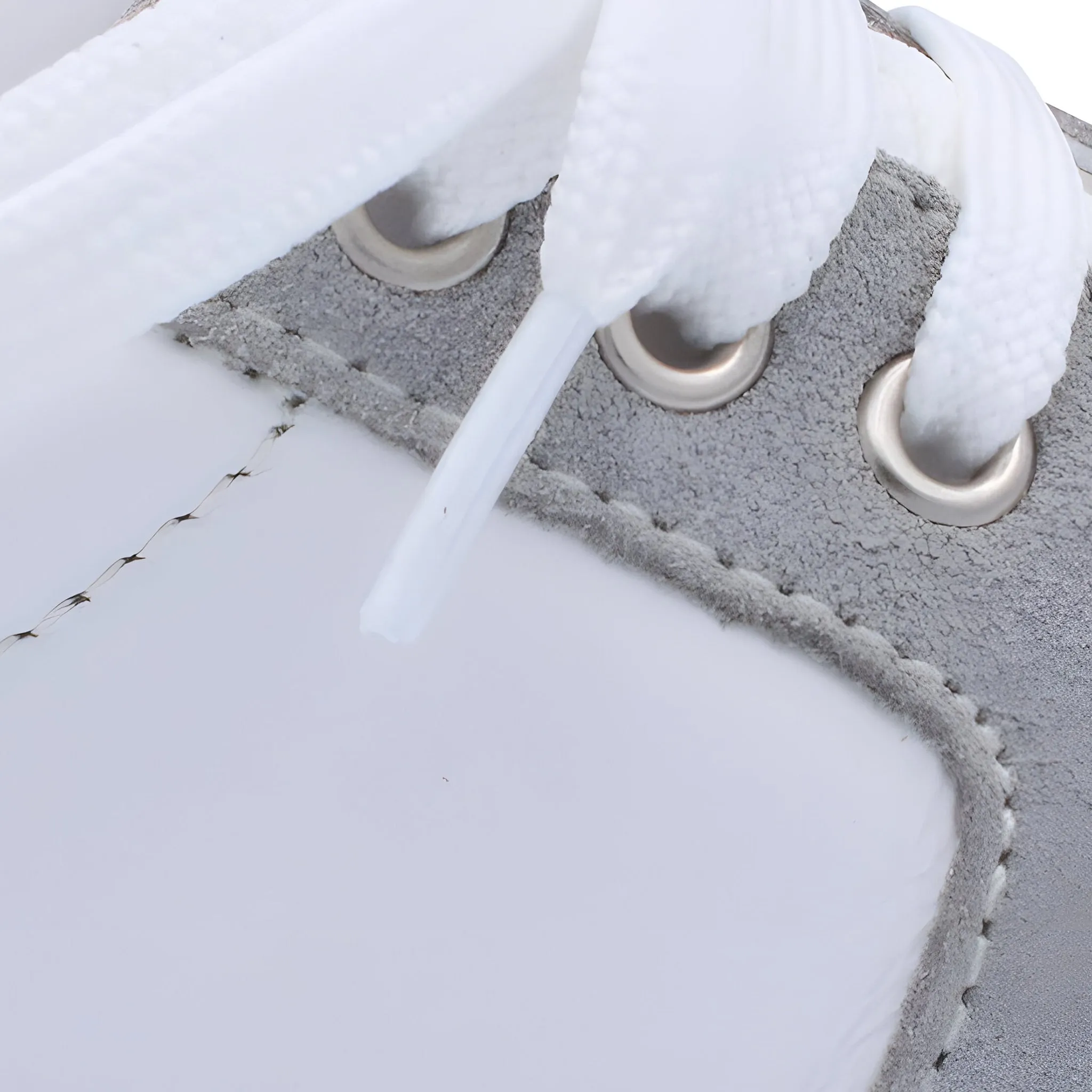 'Nico' Boys White Leather with Light Grey Suede Trainers
