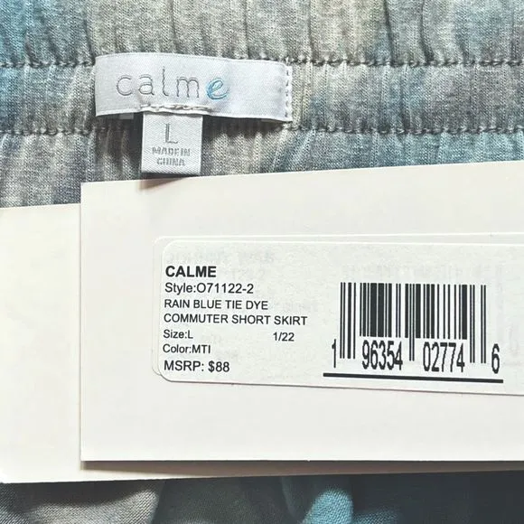 NWT Johnny Was Calme Rain Blue Tie Dye Commuter Short Skirt