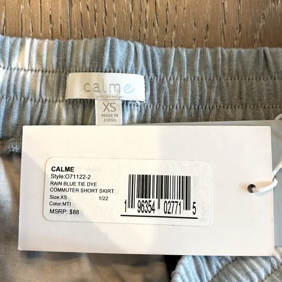 NWT Johnny Was Calme Rain Blue Tie Dye Commuter Short Skirt