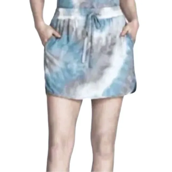 NWT Johnny Was Calme Rain Blue Tie Dye Commuter Short Skirt