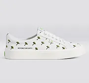 OCA Low Earth Day Embroidered Tree Off-White Canvas Sneaker Women