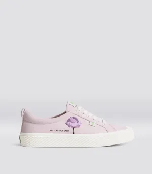 OCA Low Earth Day Embroidered Tree Pale Lilac Canvas Sneaker Men