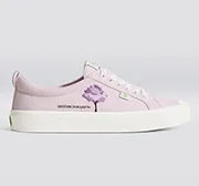 OCA Low Earth Day Embroidered Tree Pale Lilac Canvas Sneaker Men