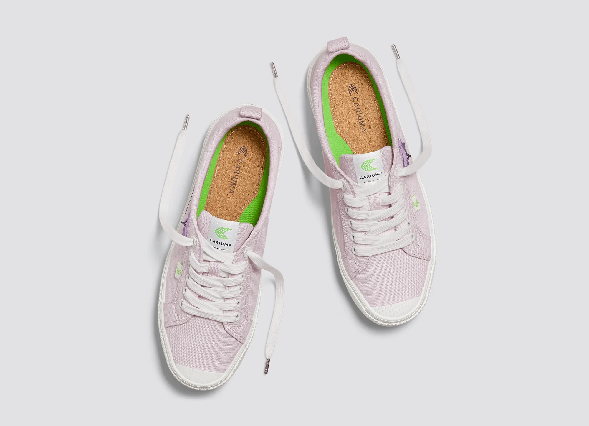 OCA Low Earth Day Embroidered Tree Pale Lilac Canvas Sneaker Women