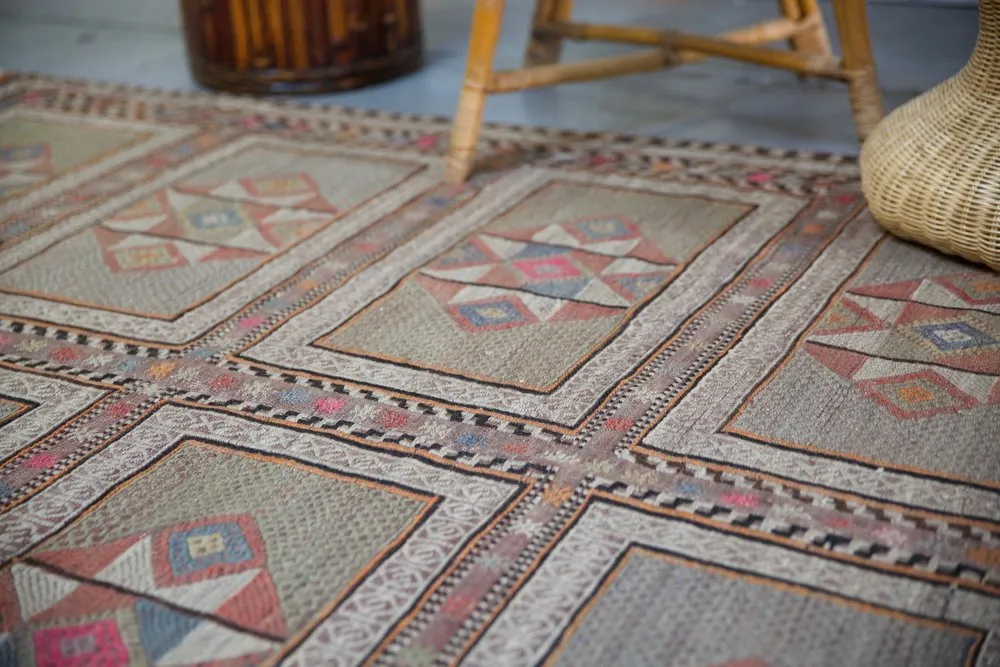 Old Bergama Kozak Cicim Kilim 5.4ftx7.7ft