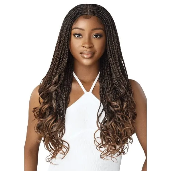 Outre 4x4 HD Pre-Braided Lace Front Wig - MIDDLE PART FRENCH CURL BOX BRAIDS 26"