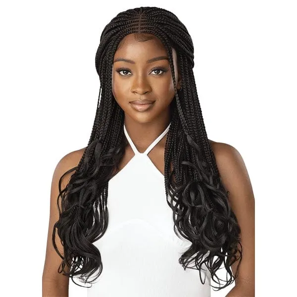 Outre 4x4 HD Pre-Braided Lace Front Wig - MIDDLE PART FRENCH CURL BOX BRAIDS 26"