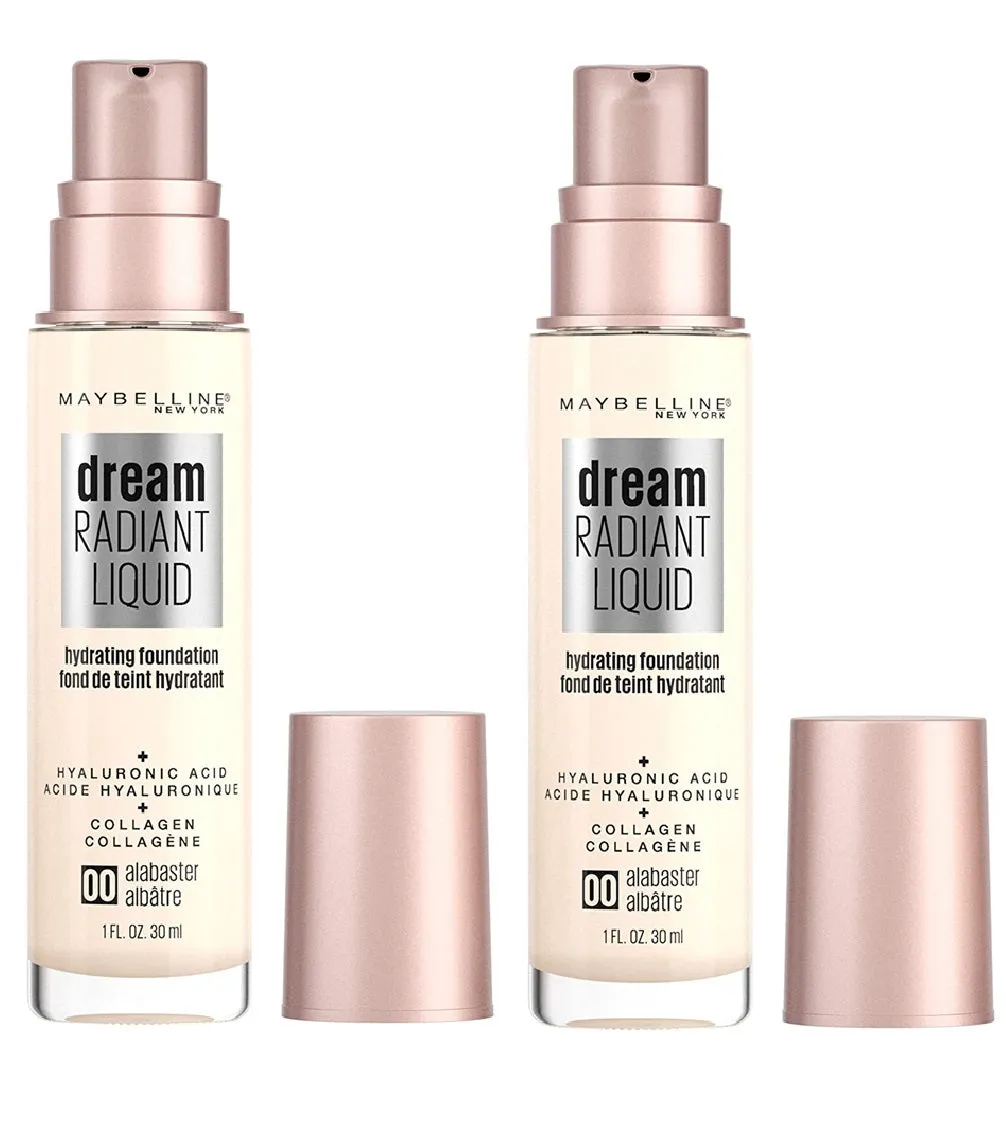 Pack of 2 Maybelline New York Dream Radiant Liquid Hydrating Foundation, Alabaster # 00