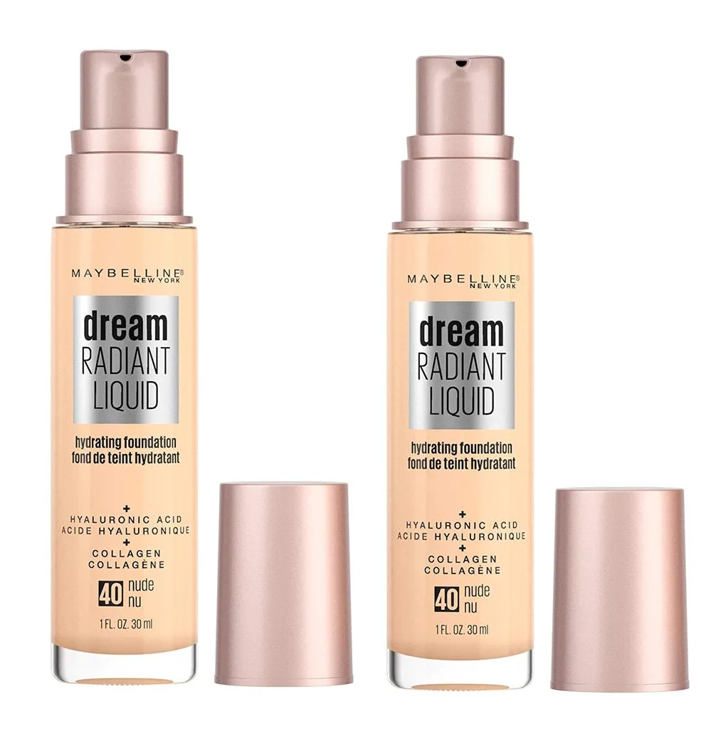 Pack of 2 Maybelline New York Dream Radiant Liquid Hydrating Foundation, Nude 40