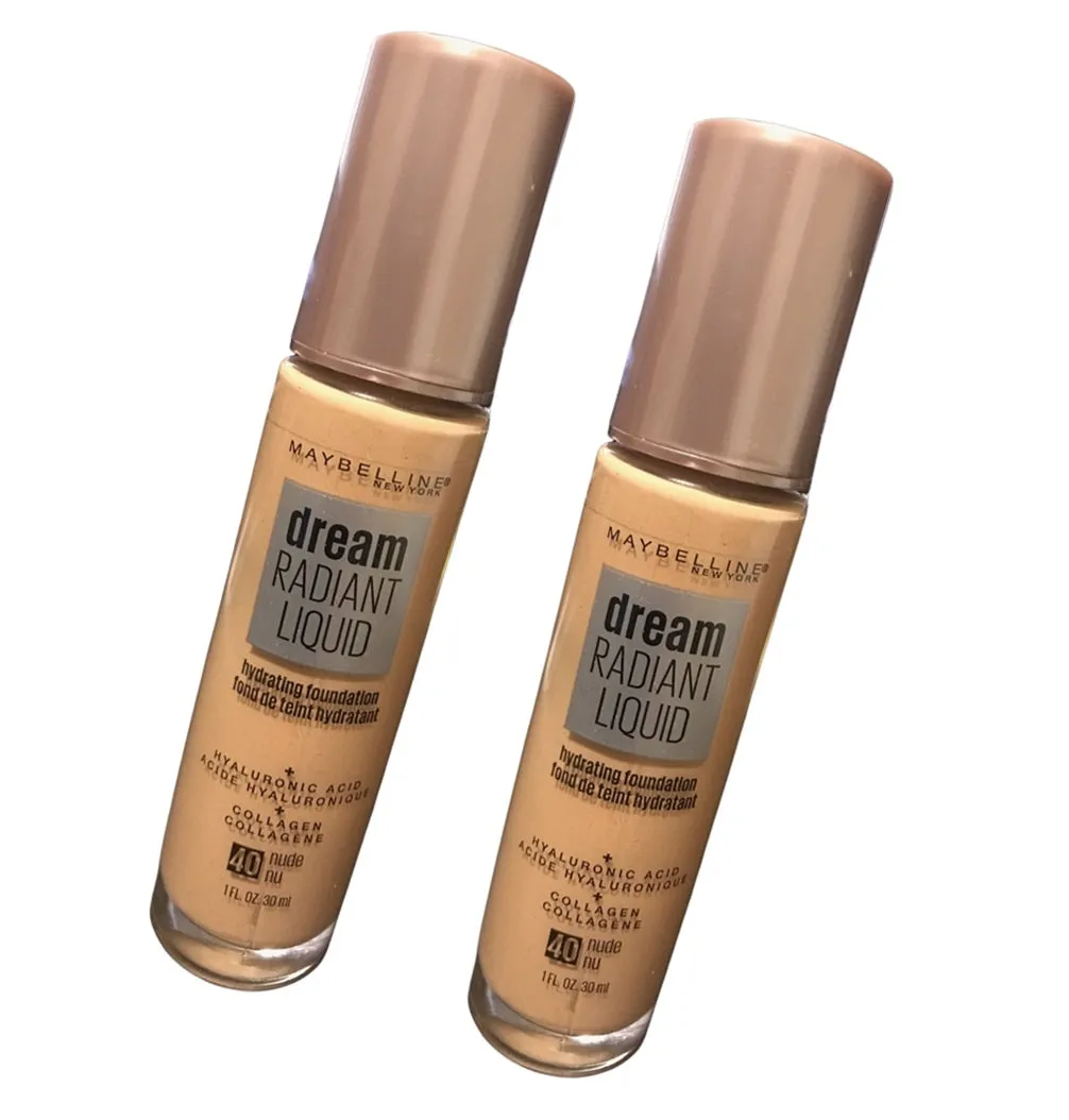 Pack of 2 Maybelline New York Dream Radiant Liquid Hydrating Foundation, Nude 40