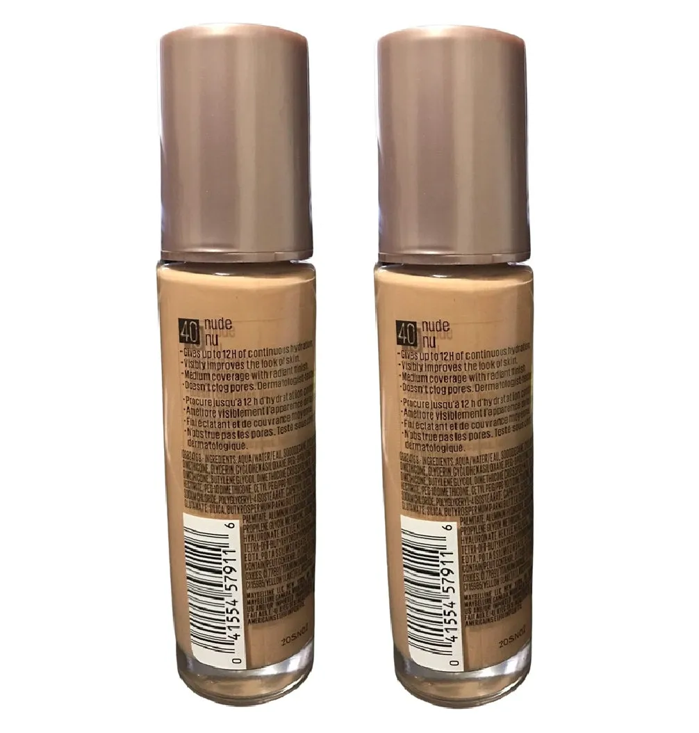 Pack of 2 Maybelline New York Dream Radiant Liquid Hydrating Foundation, Nude 40
