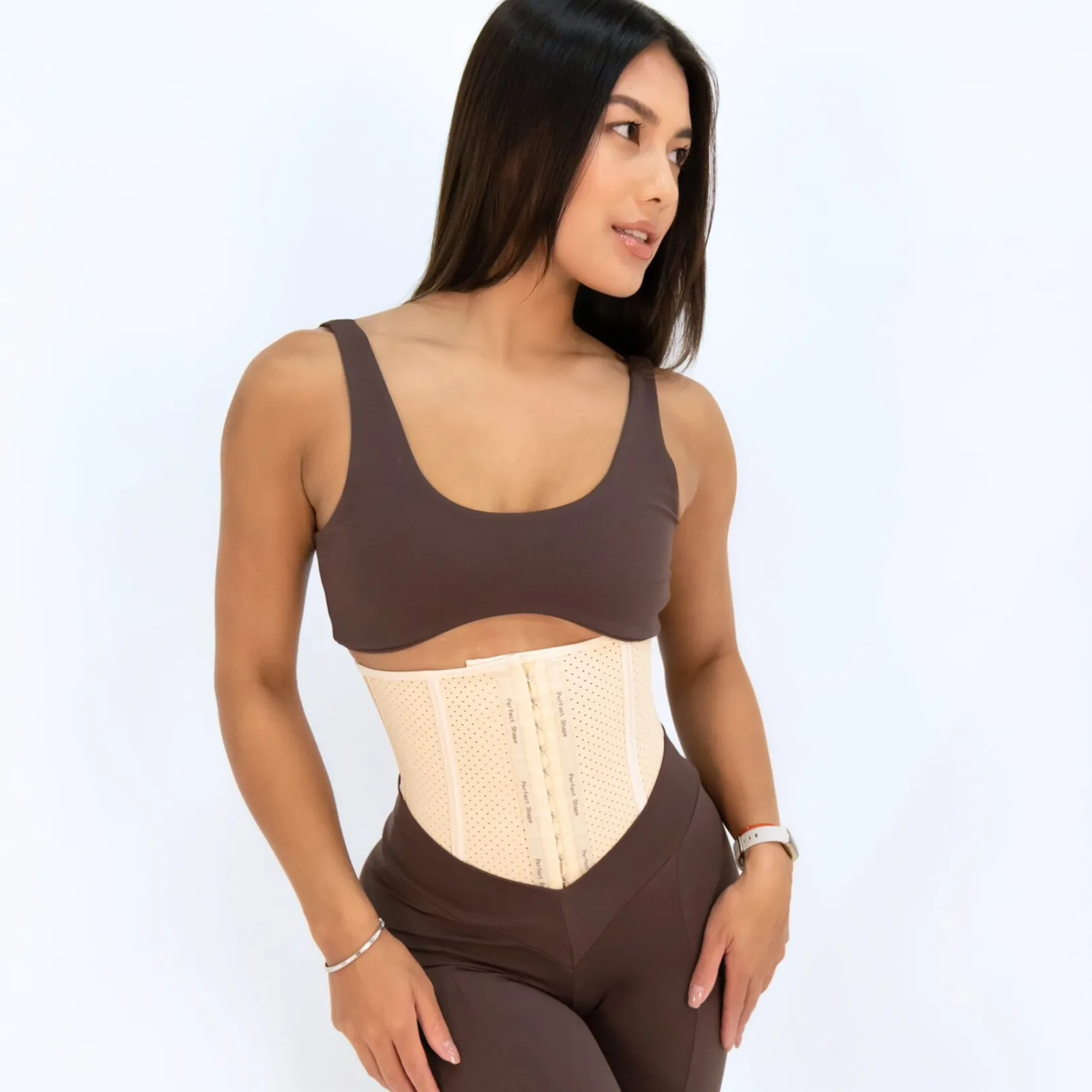 PerfectShape Short Torso Waist Trainer 3 Hook (Nude)