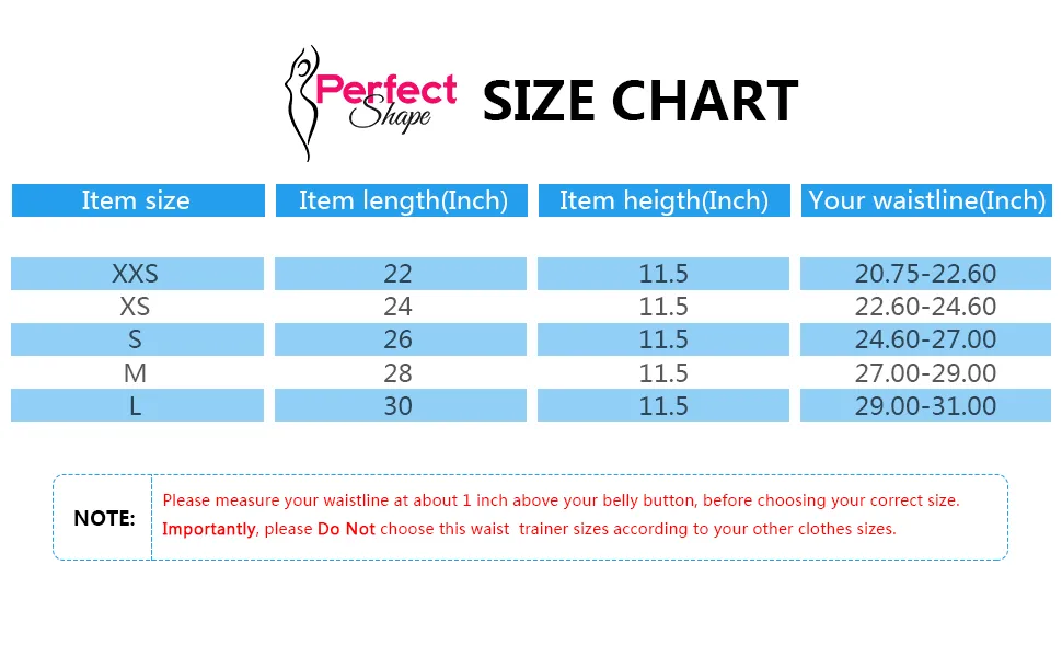 PerfectShape Waist Trainer 3 Hook (Black)