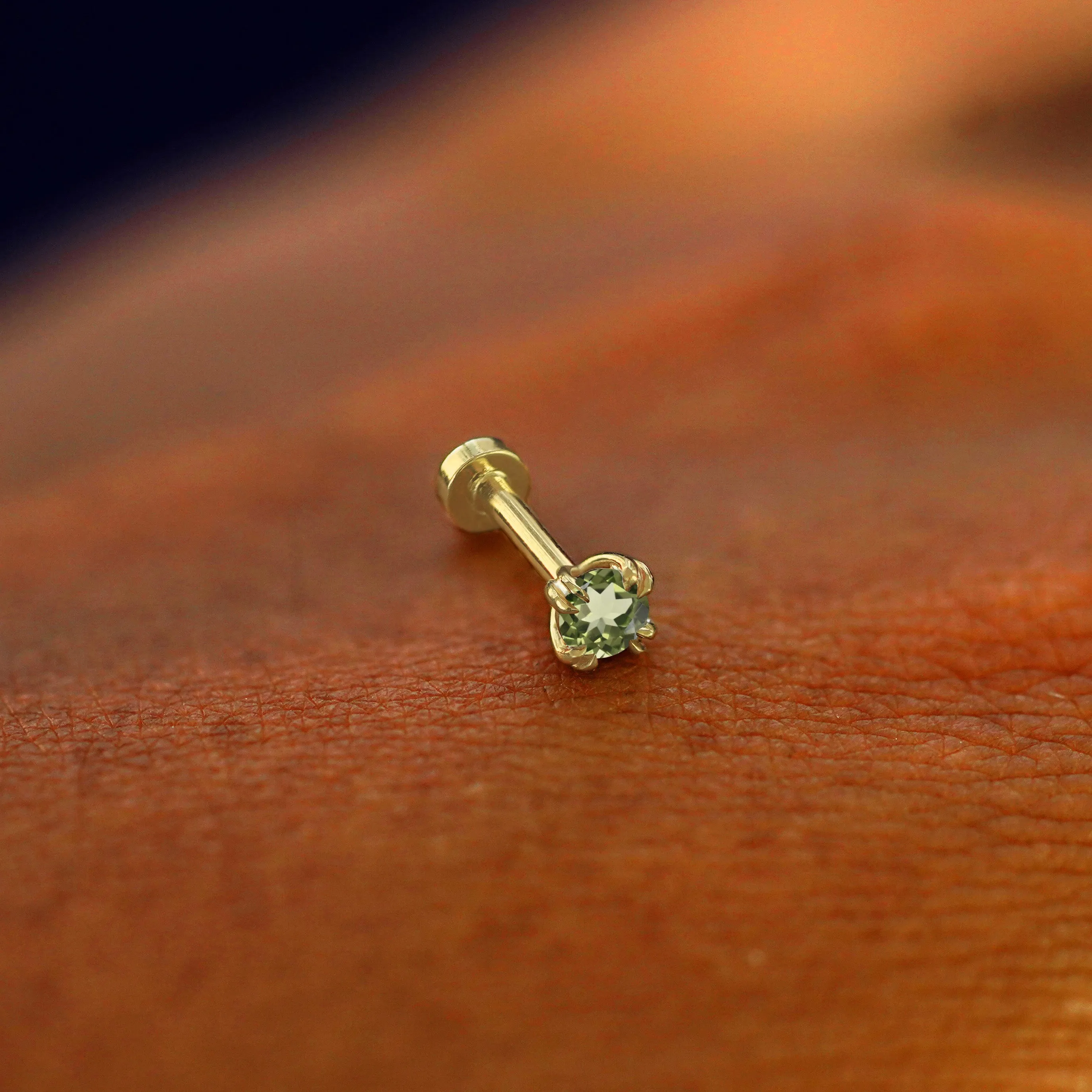 Peridot Flatback Piercing