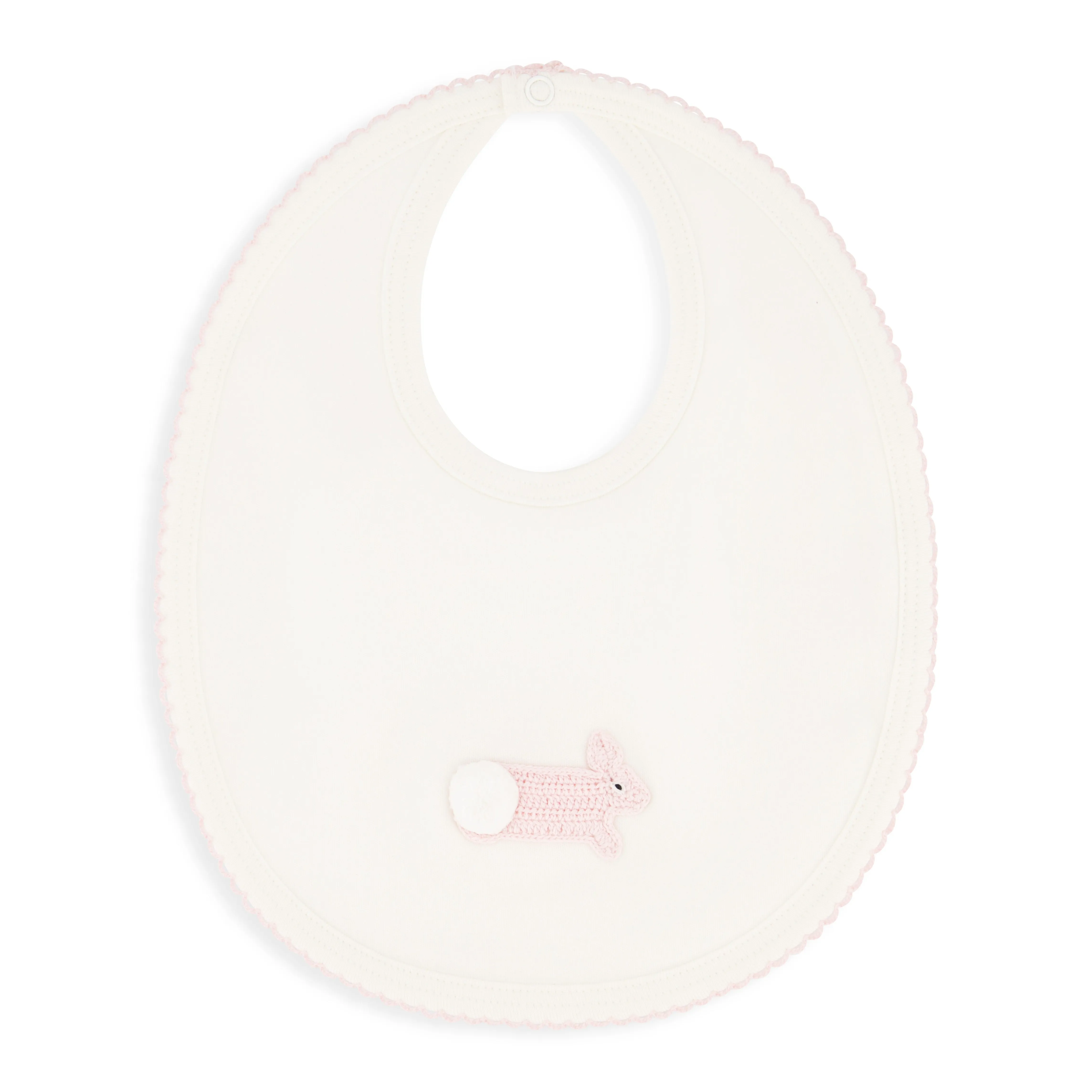 Pima & Terry Bib/Burp Set -- Rose Bunny