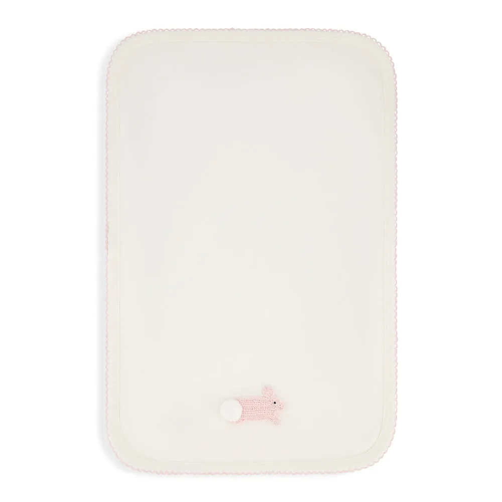 Pima & Terry Bib/Burp Set -- Rose Bunny