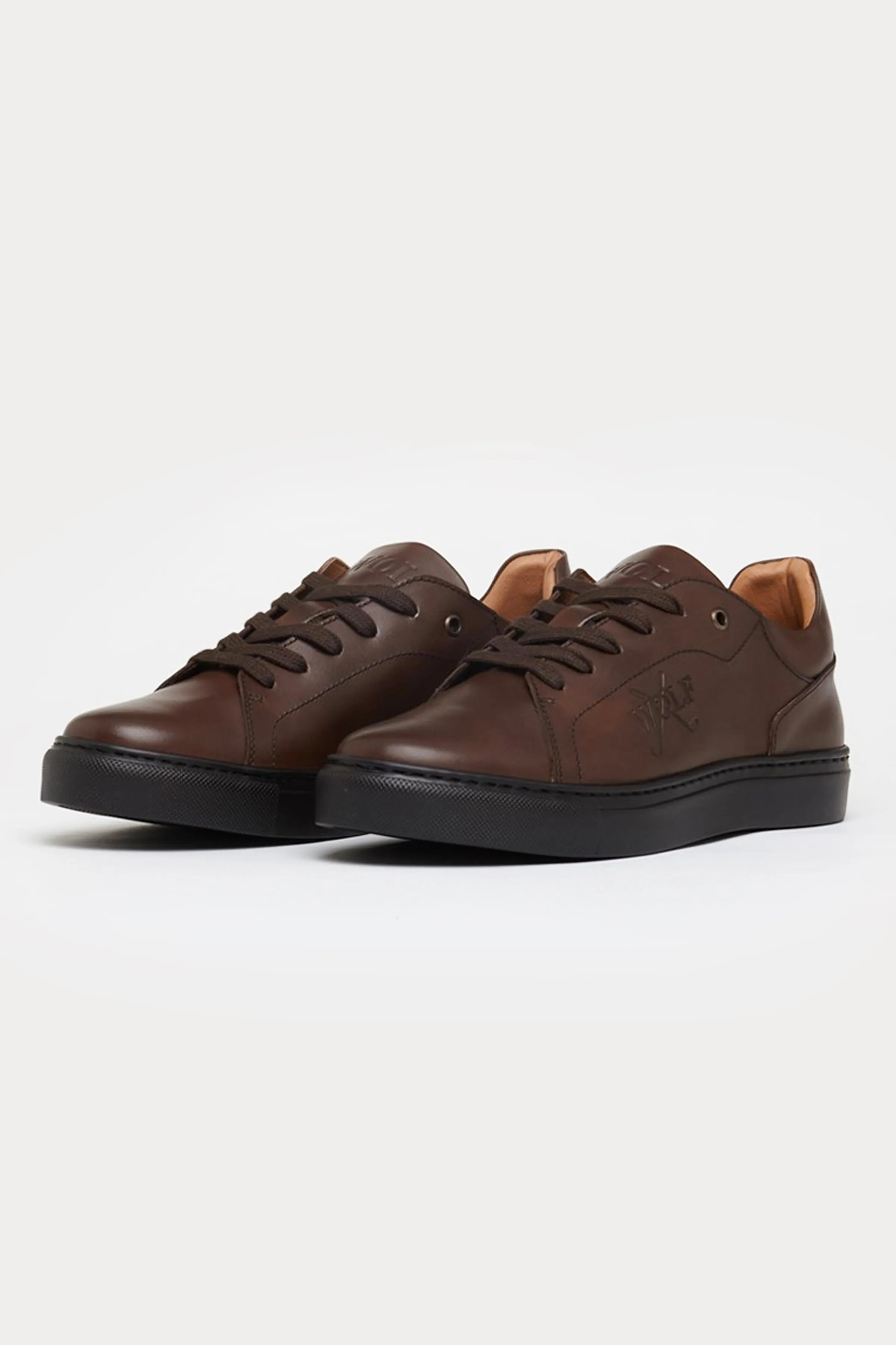 Pimlico Leather Smart Trainers in Dark Brown