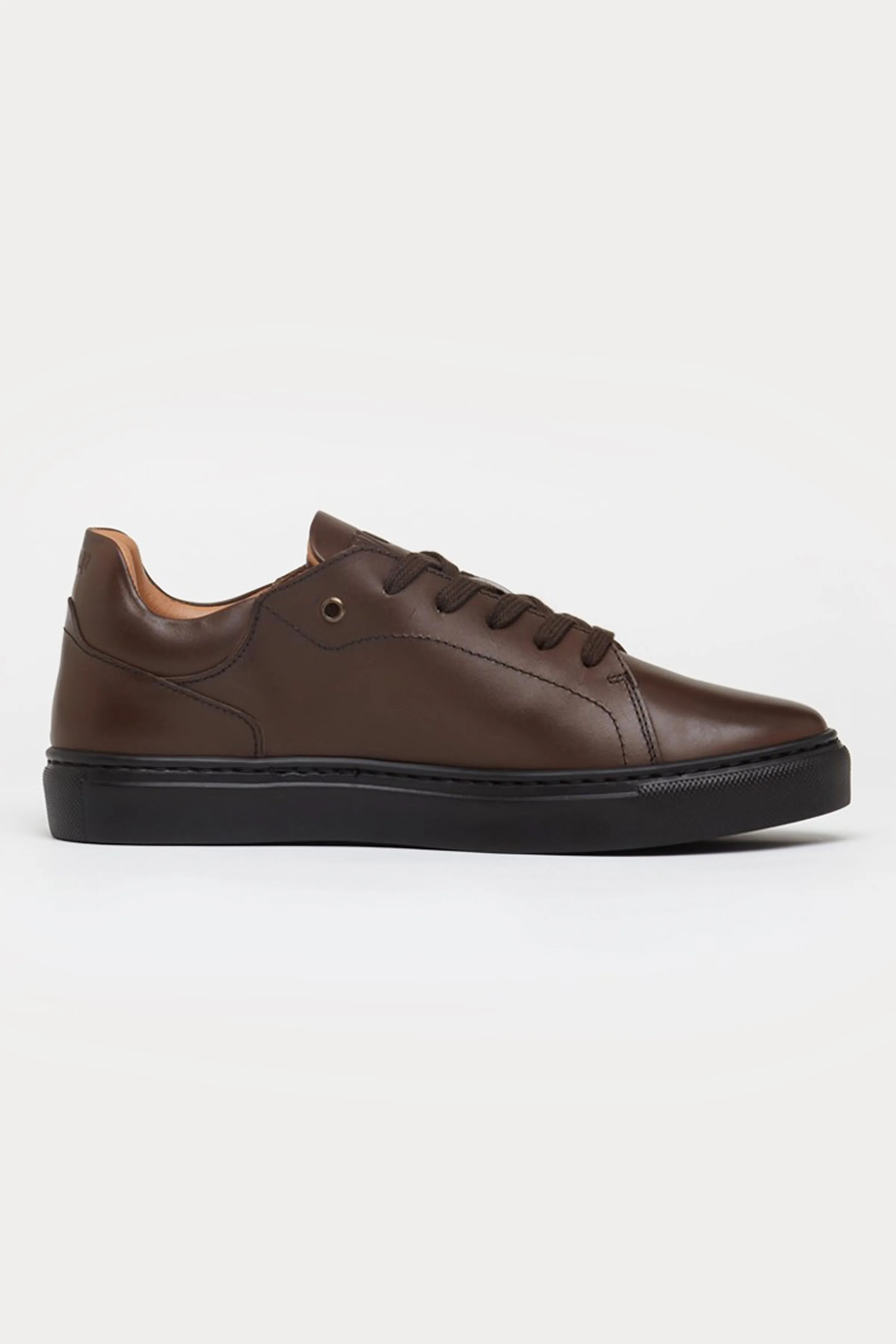 Pimlico Leather Smart Trainers in Dark Brown