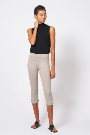Pintuck Ponte 3/4 Pant - Taupe