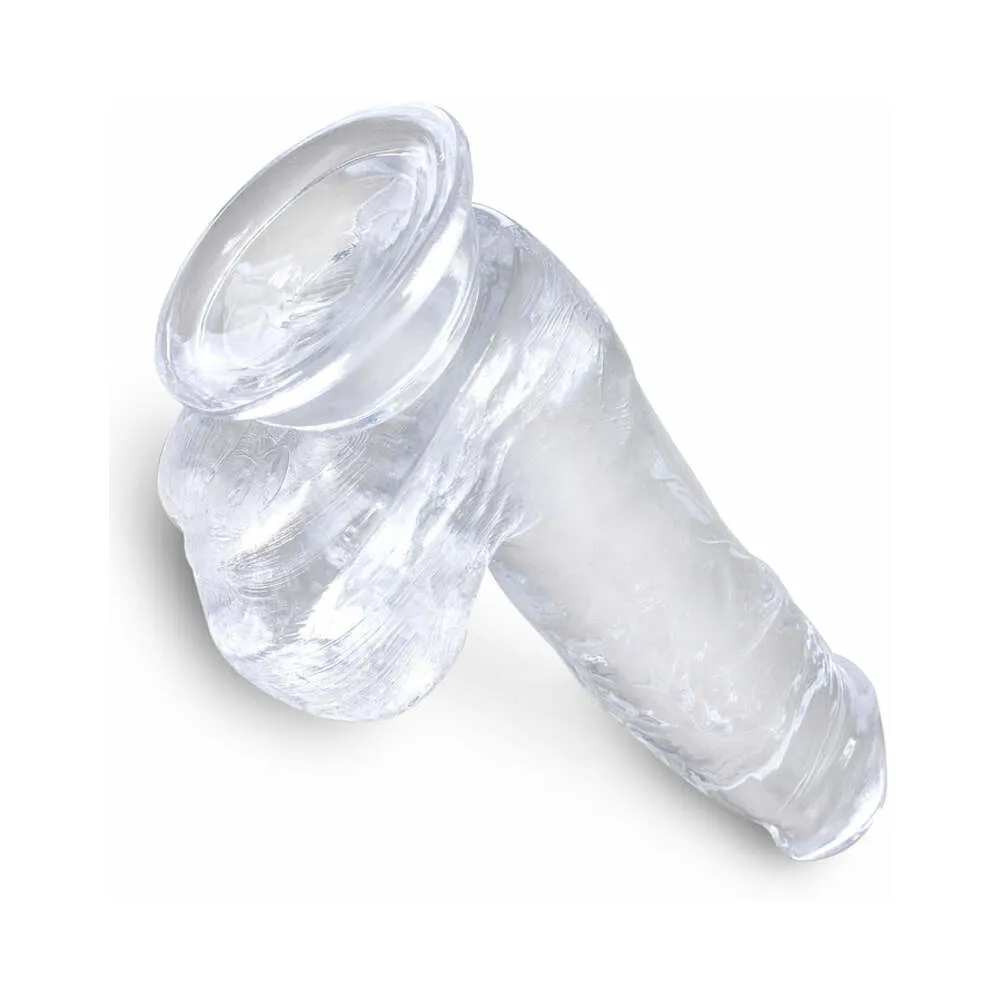 Pipedream King Cock Clear 6 in. Cock With Balls Realistic Suction Cup Dildo