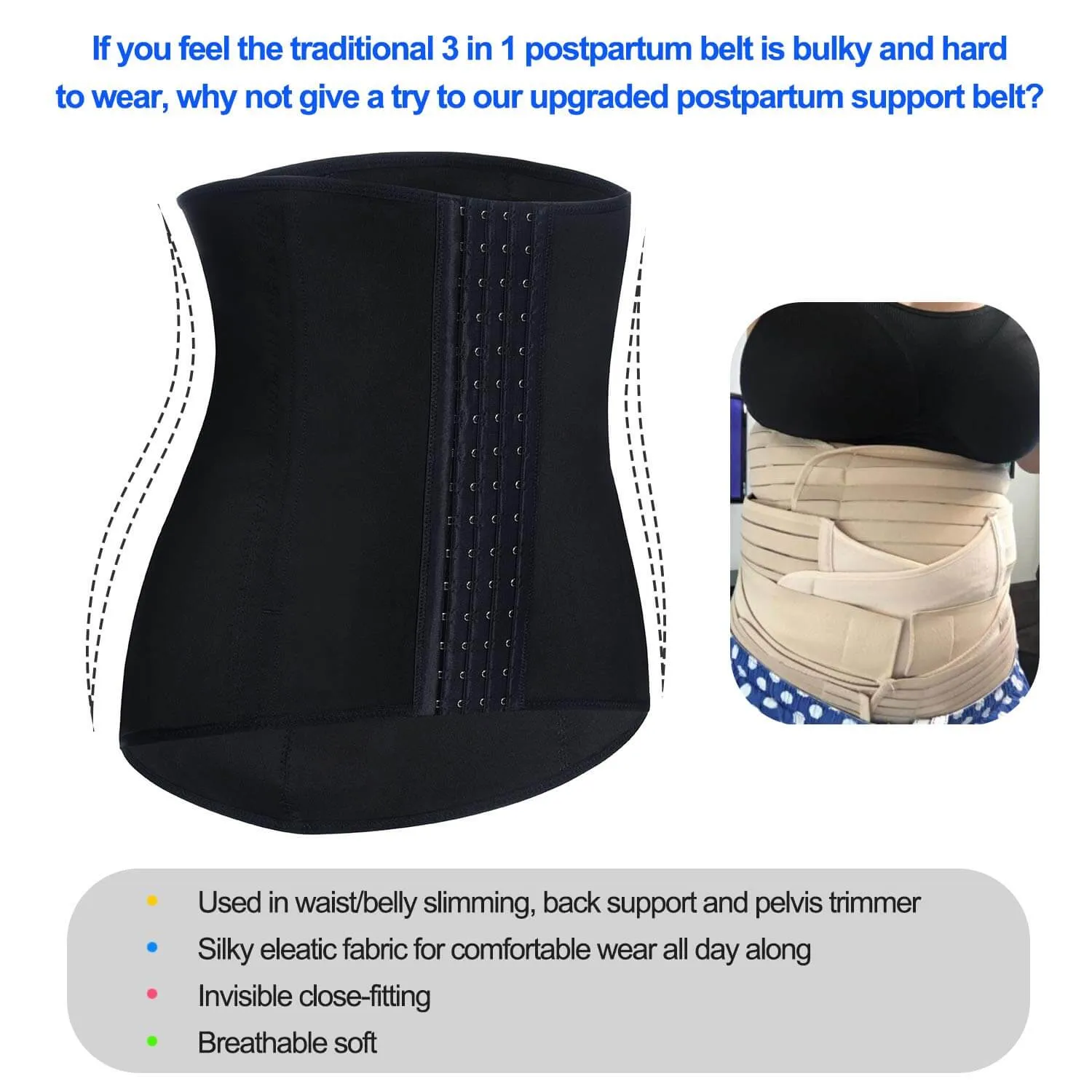 Postpartum Belly Wrap Waist Trainer Recovery Support Pelvis Belt