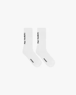 Represent Logo Socks 2 Pack - Flat White Black