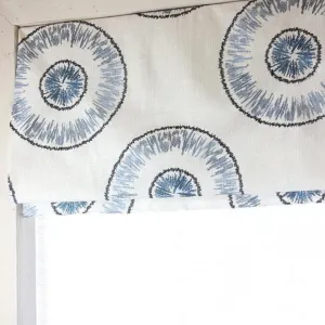 Retro Stitch Navy Flat Roman Shade/CL1018