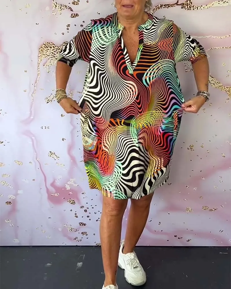 Ria™ | Colourful V-neck Dress