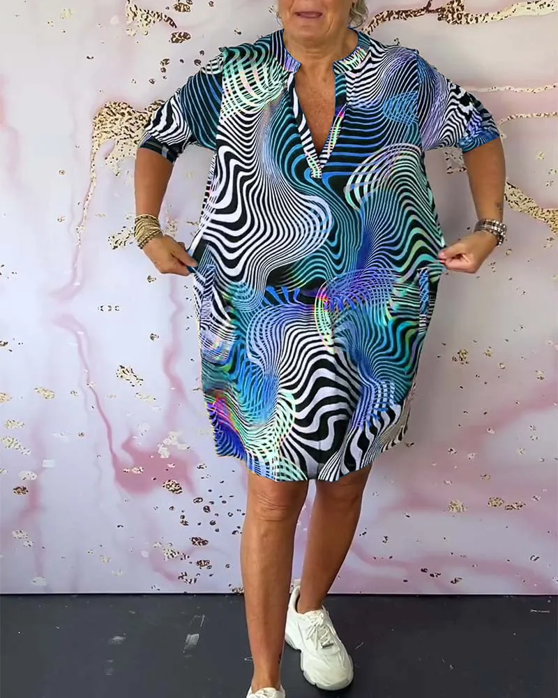 Ria™ | Colourful V-neck Dress