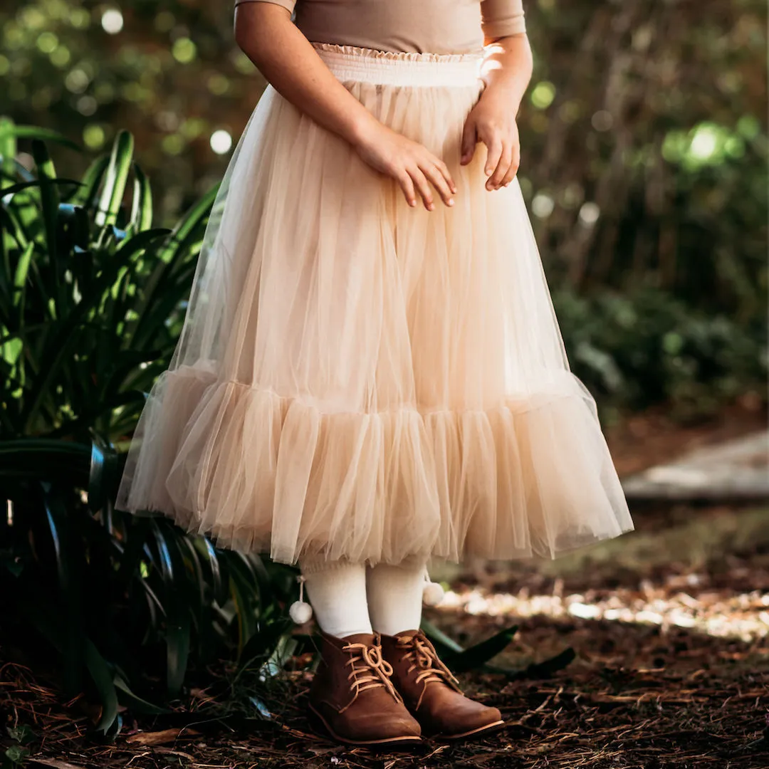 romantic ruffle tutu - oatmeal tulle