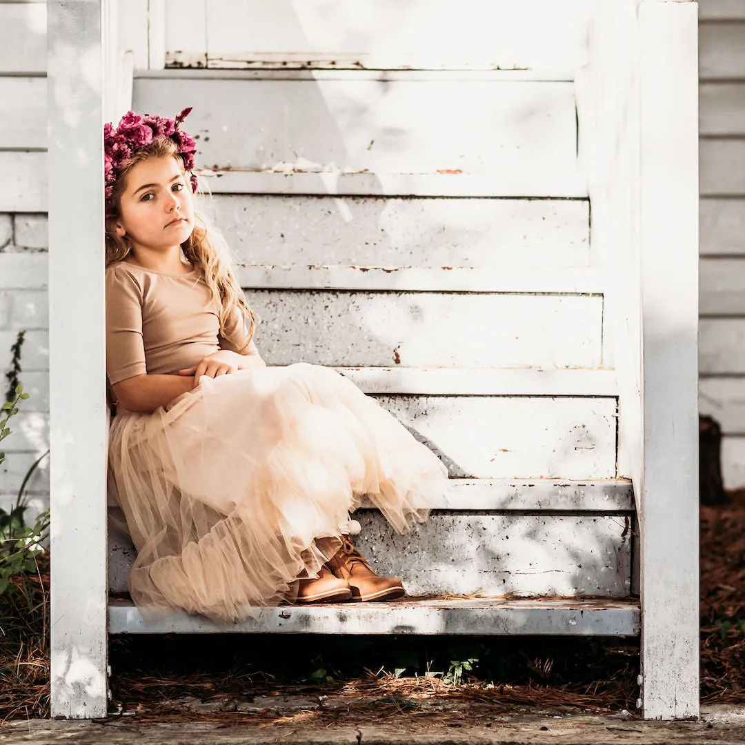 romantic ruffle tutu - oatmeal tulle