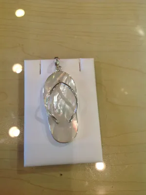 Sandal Mother of Pearl and Sterling Silver Pendant