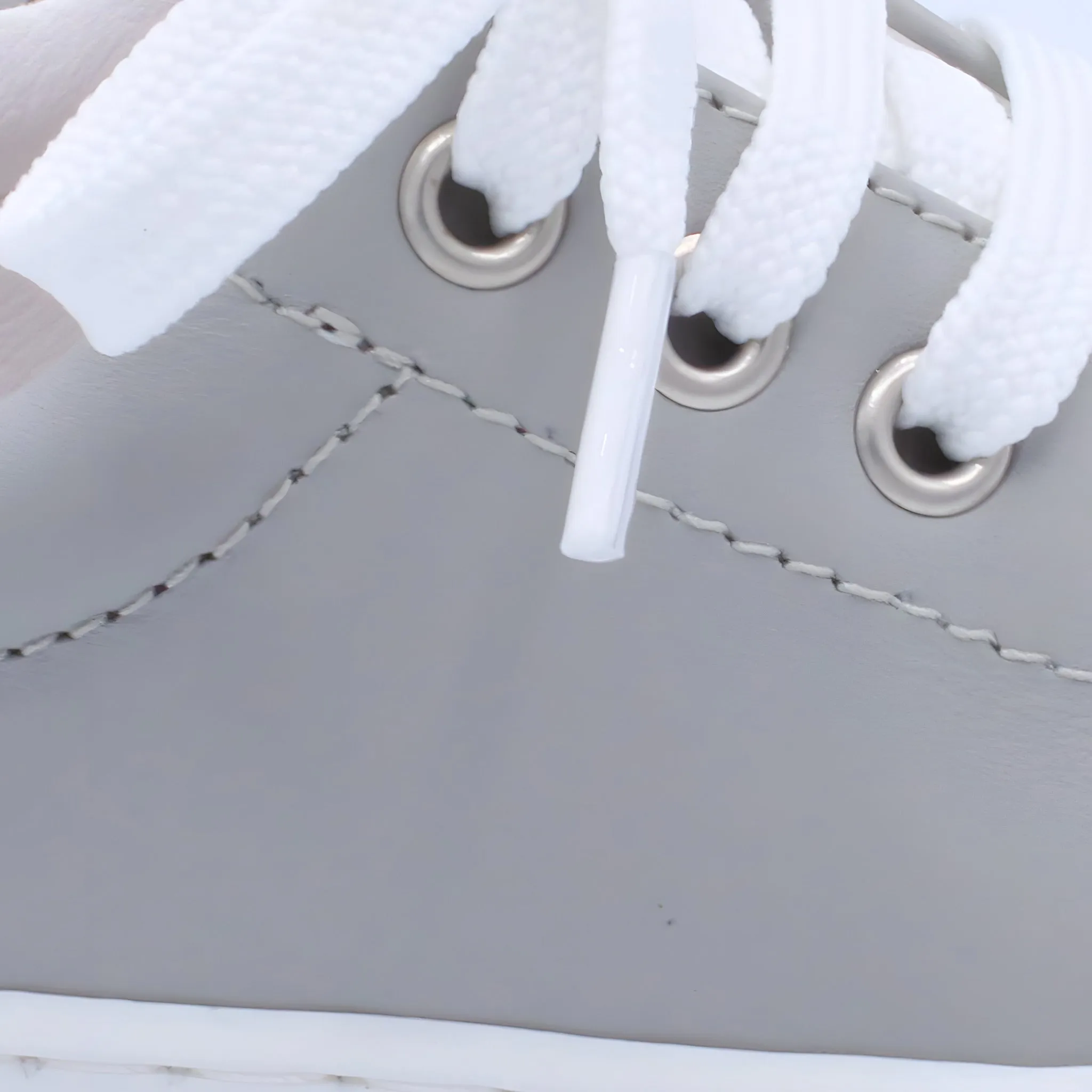 'Santiago' Boys Light Grey Leather Trainers