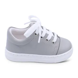 'Santiago' Boys Light Grey Leather Trainers