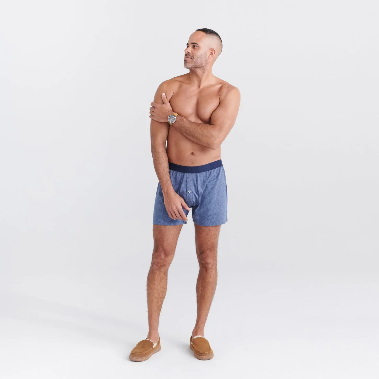 Saxx Droptemp Cooling Sleep Loose Fit Underwear - Dark Denim Heather