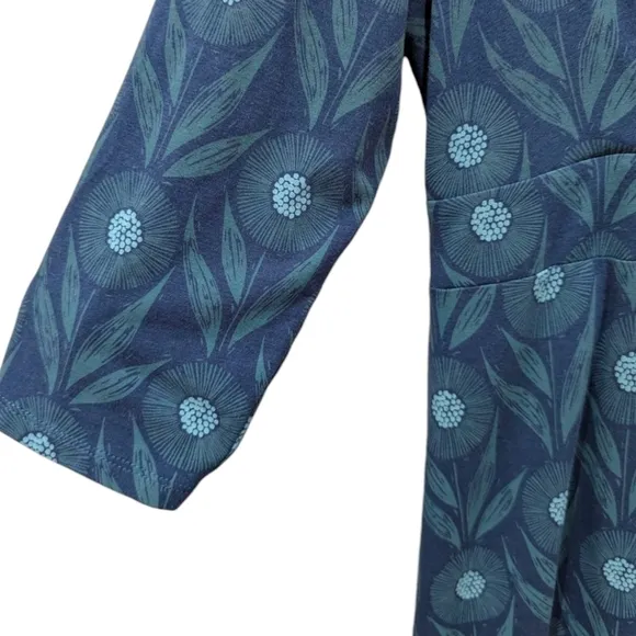 Seasalt Cornwall &quot;The Lake&quot; Blue &amp; Green Floral Print Midi Dress (L)