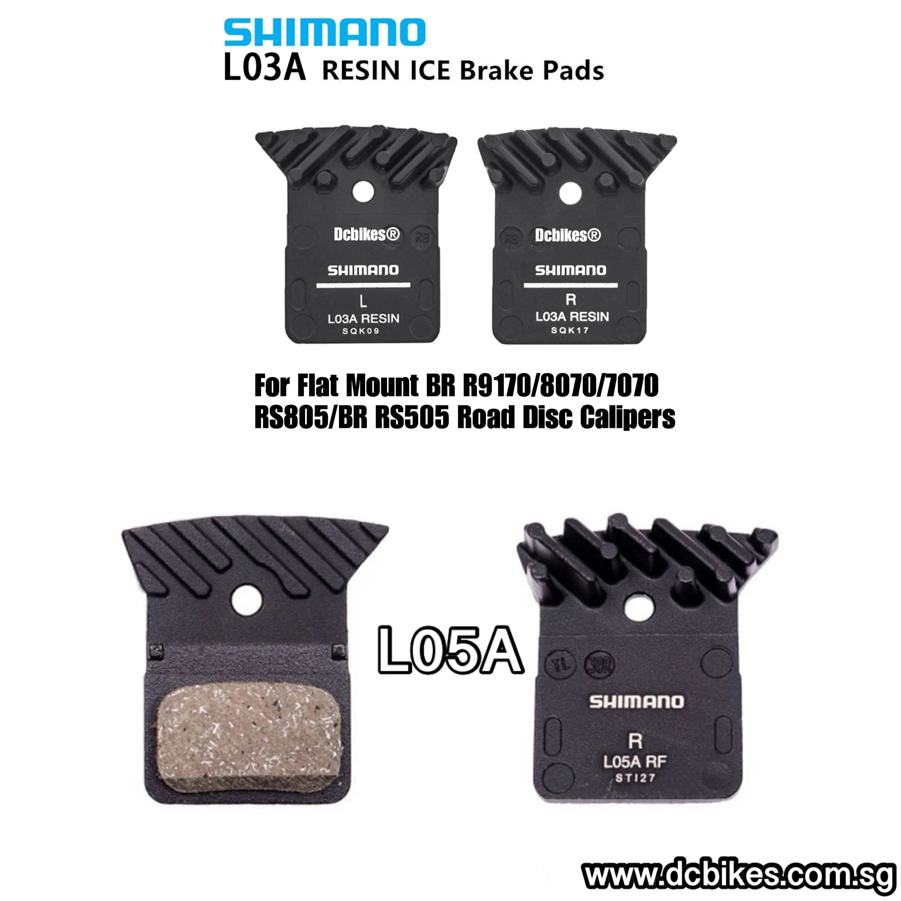 Shimano Ultegra Resin | Metal Ice Tech Brake Pads For Flat Mount L02A L03A L05A L04C