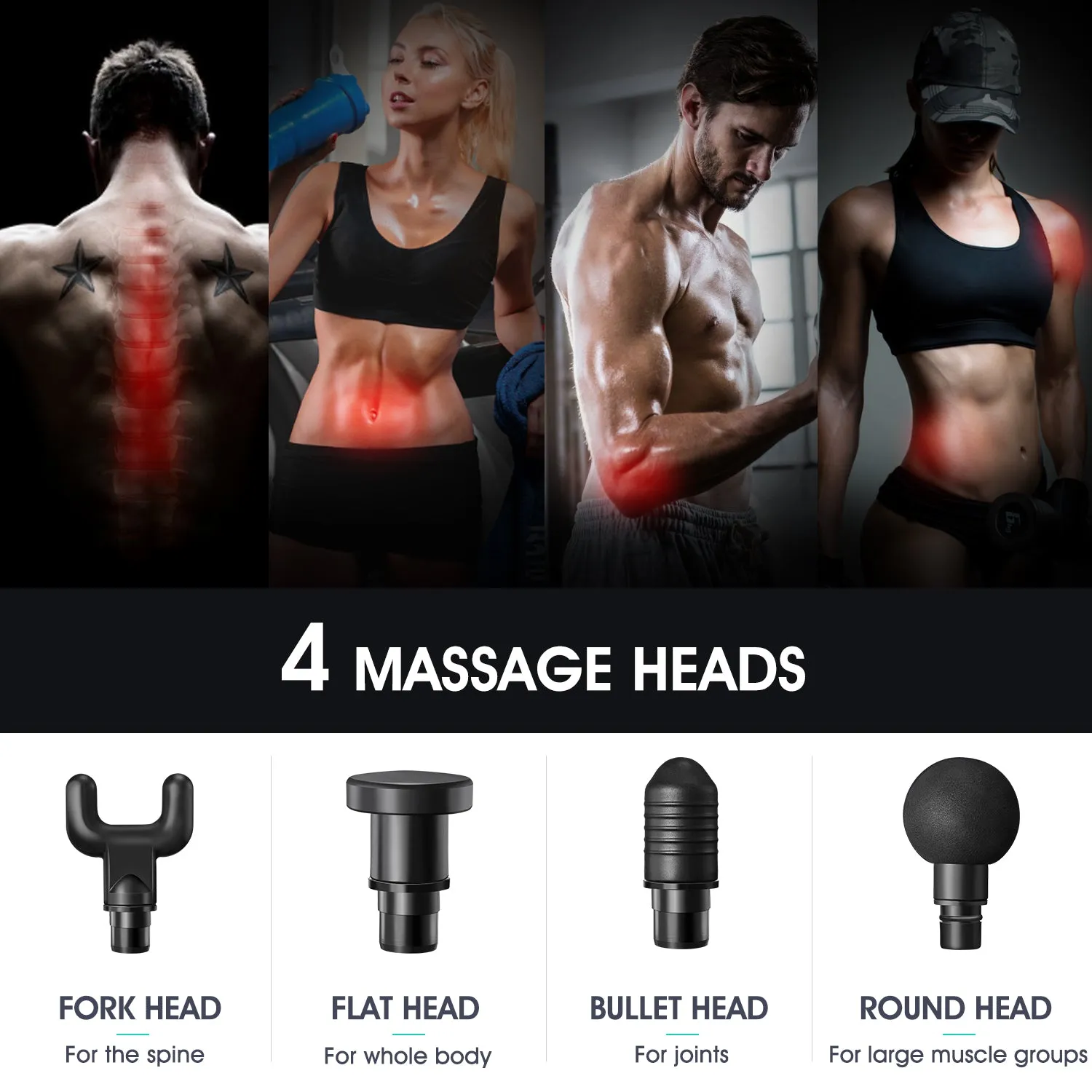 Silver Professional Deep Tissue Massager for Muscle | Actinput
