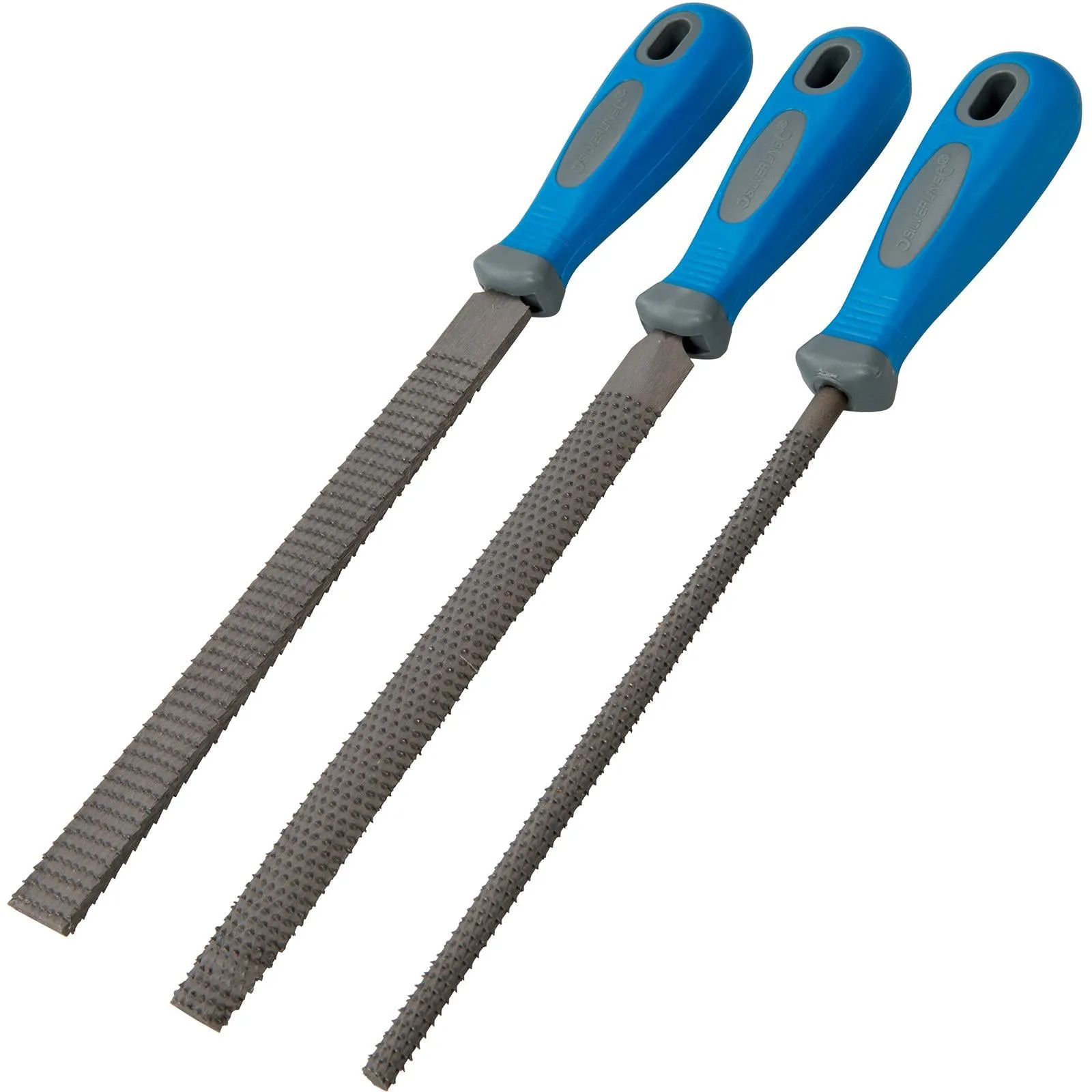 Silverline 3 Piece Rasp File Set Flat Half-Round & Round Wood Hardened