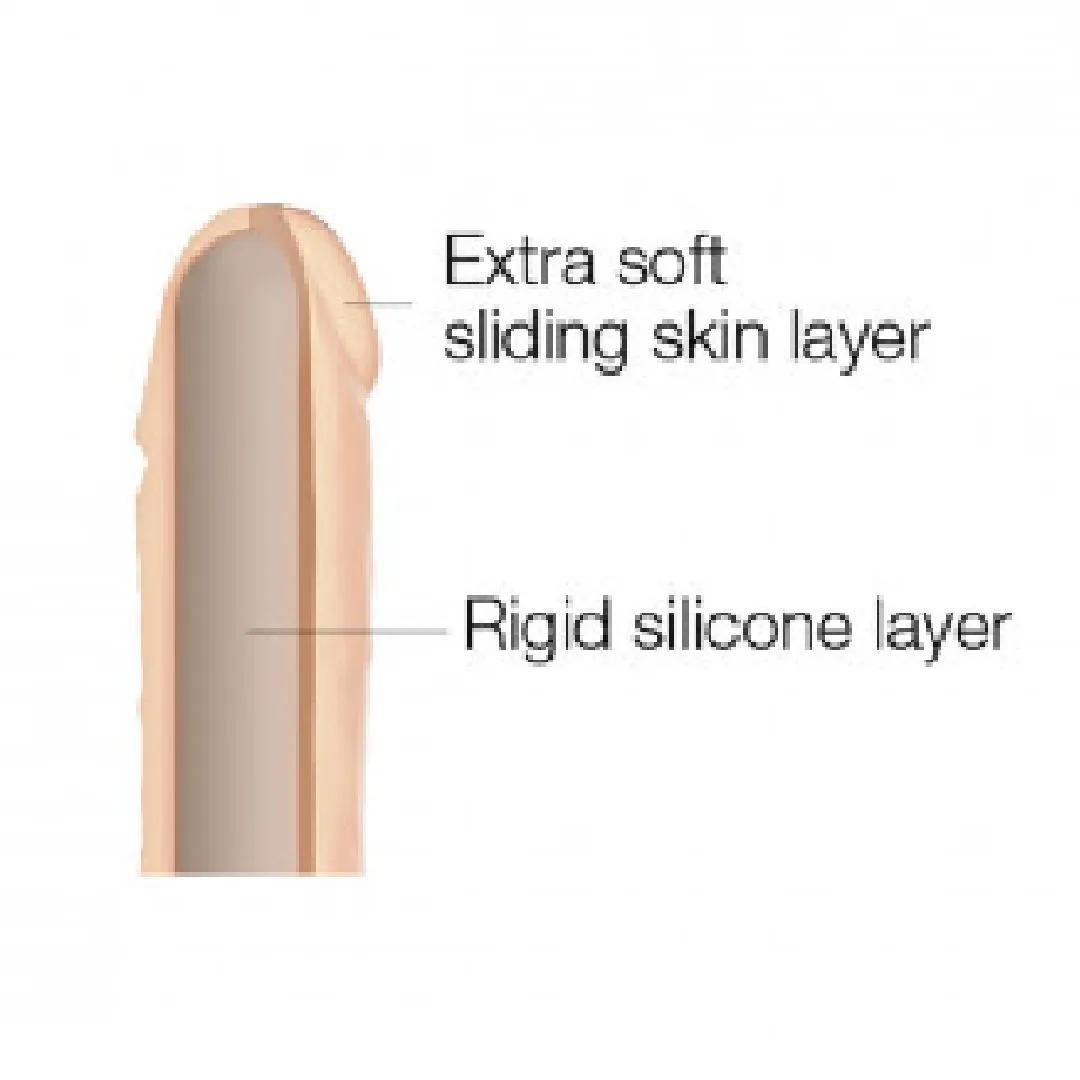 Sliding Skin Realistic 7.75 Inch Vanilla Silicone Dildo with Suction Cup