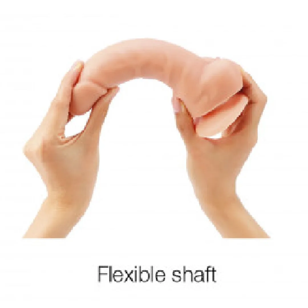 Sliding Skin Realistic 7.75 Inch Vanilla Silicone Dildo with Suction Cup