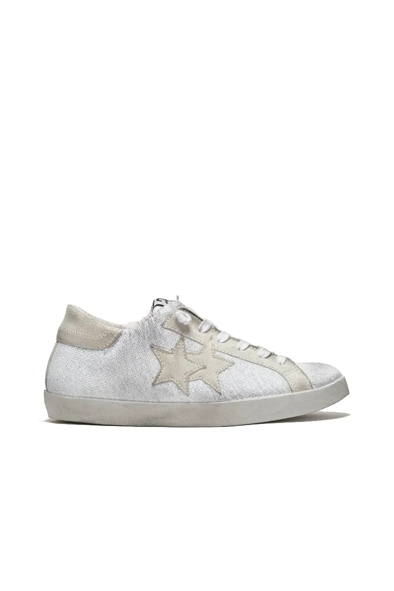 Sneaker Low Felpa Bianca/Crosta Ghiaccio
