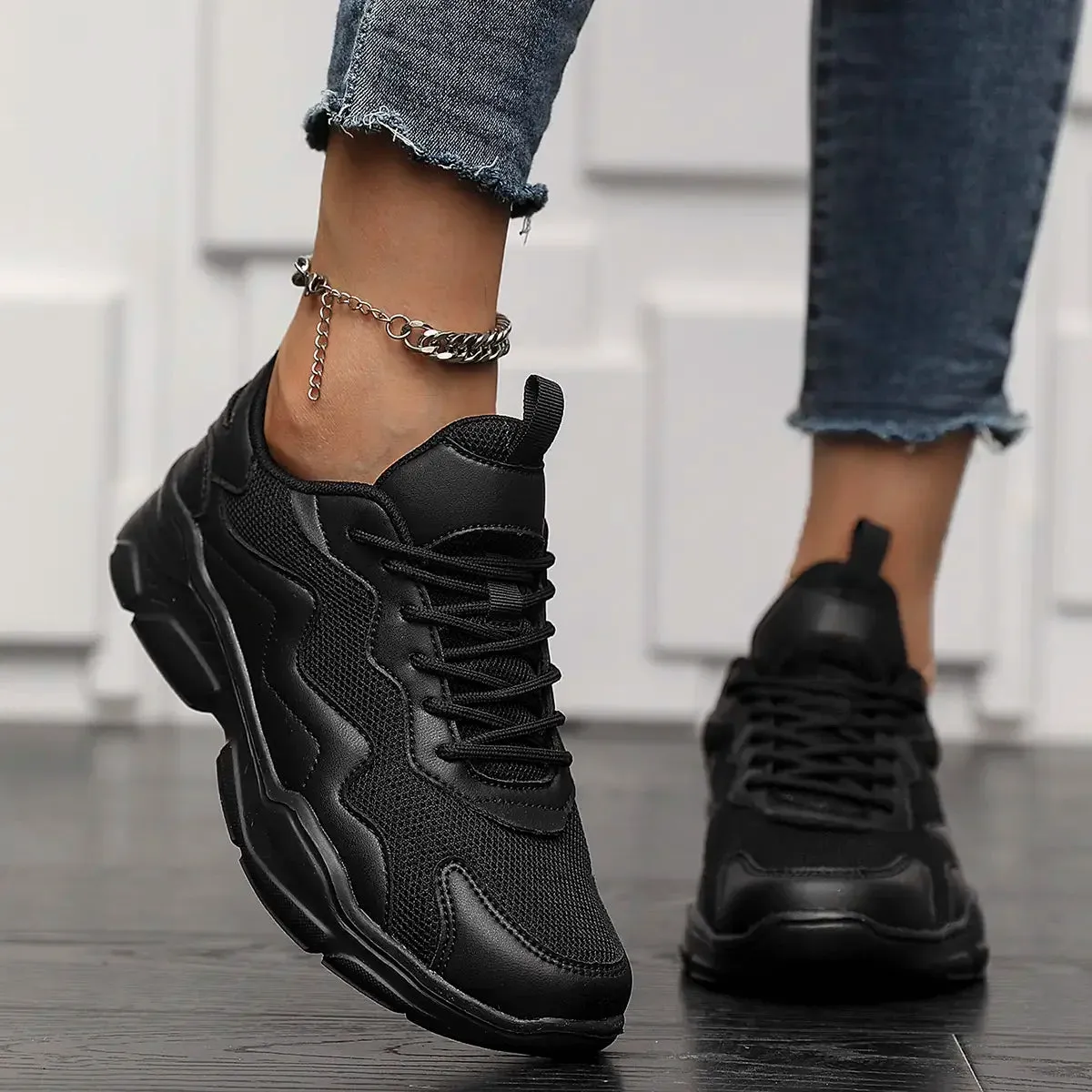 Sneakers Women Shoes Women lightweight mesh breathable versatile casual shoes black sneakers for men and women