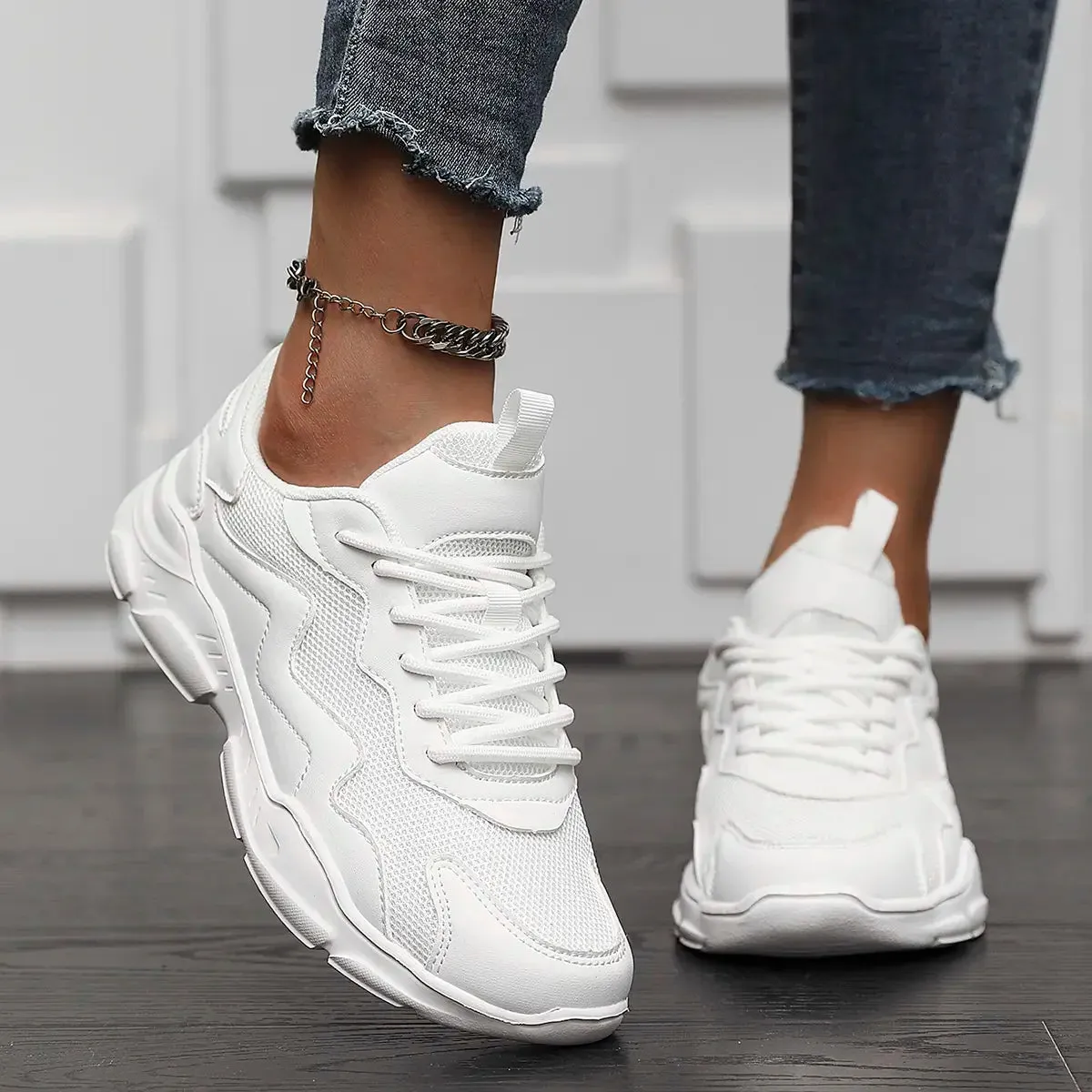 Sneakers Women Shoes Women lightweight mesh breathable versatile casual shoes black sneakers for men and women