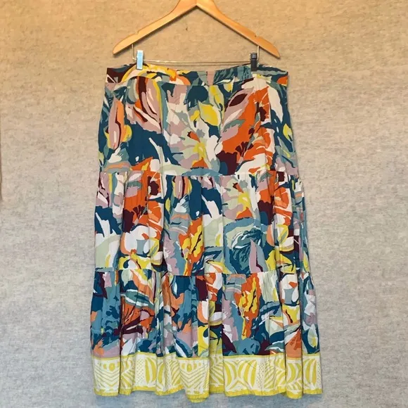 SOFT SURROUNDINGS The Kara skirt colorful full length size 1X
