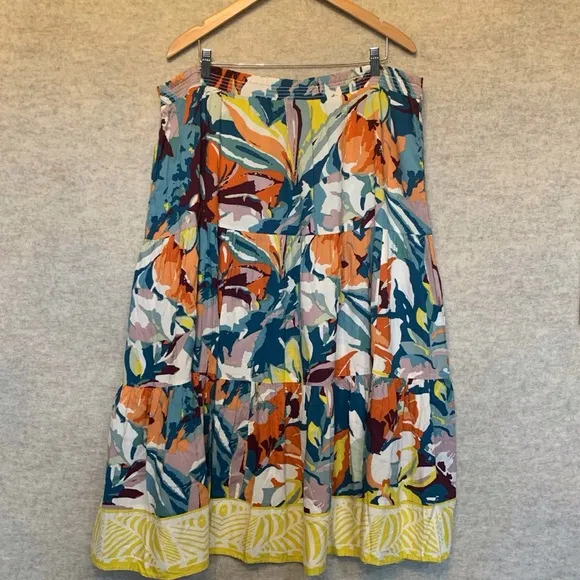 SOFT SURROUNDINGS The Kara skirt colorful full length size 1X