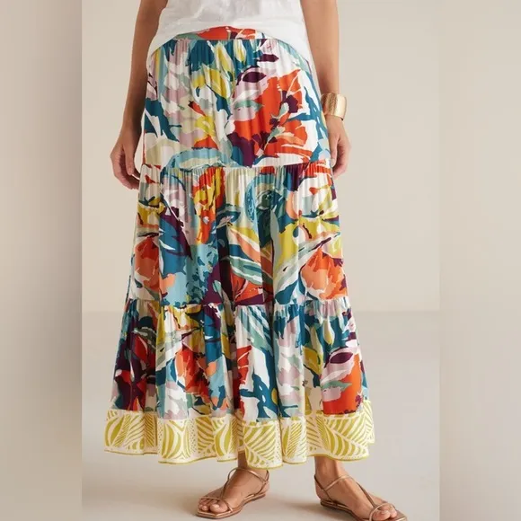 SOFT SURROUNDINGS The Kara skirt colorful full length size 1X
