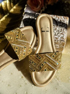 Sparkle Golden Sandal Flats
